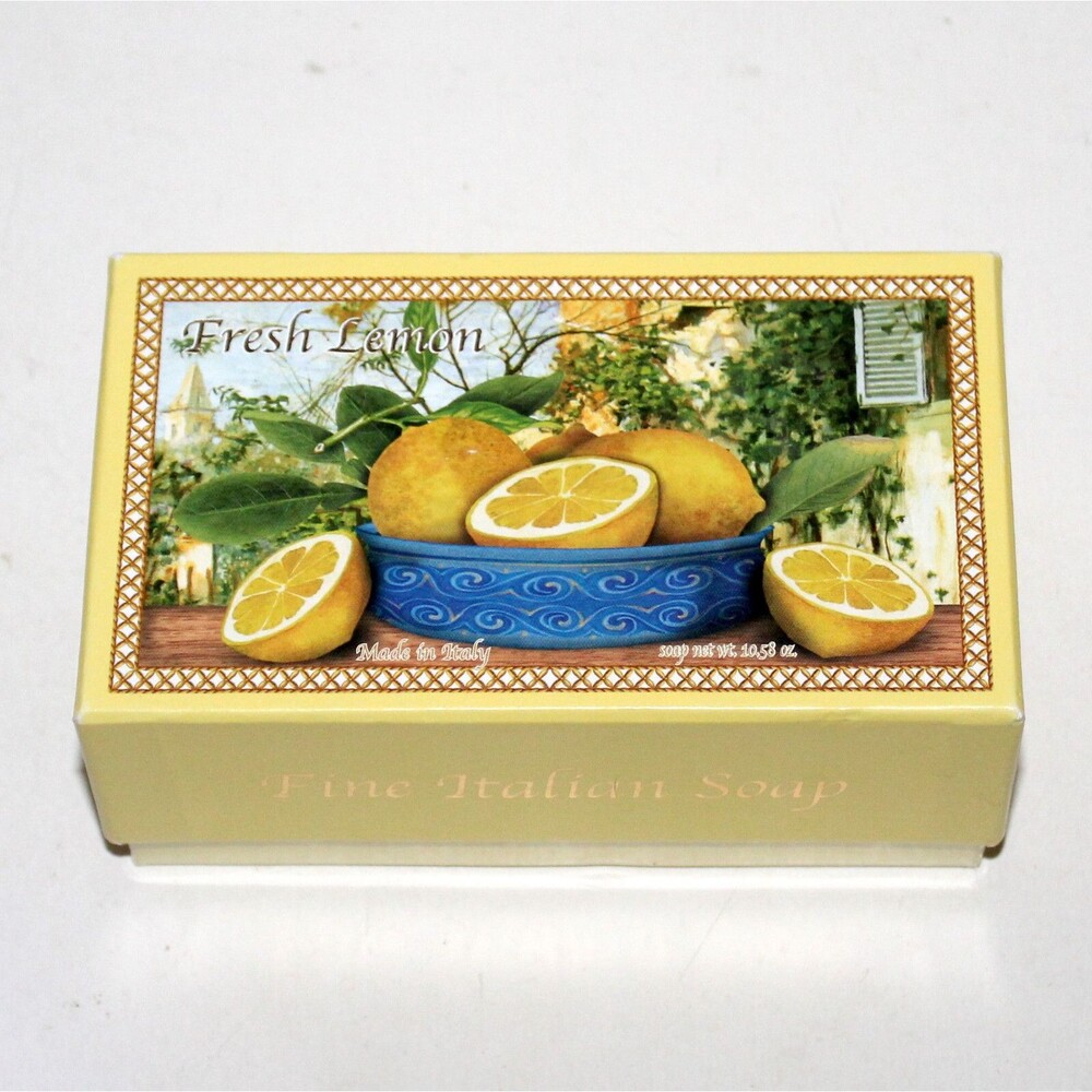 Fine Italian body Soap bar Fresh Lemon 10.5 oz Florence Tuscany in box